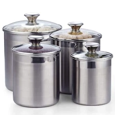 Cooks Standard Stainless Steel Food Jar Storage Canister Set Large 4-Piece, 1...