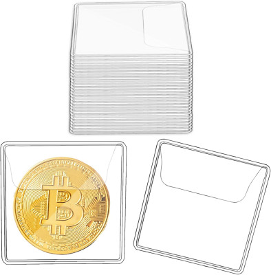 Ysglory 150Pcs Single Pocket Coin Flips Coin Sleeves Holders Clear PVC Coin 