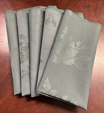 E5779 Lot of 10 Green Large Cloth Table Catering Floral Napkins Set 19" x 19"