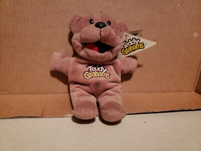 Nabisco Werbung Plüsch Sitzsack Teddy Graham Bär mit Etikett 7 Zoll Posten #28