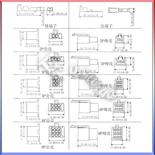 2.8mm 2-9 Pin Electrical Automotive Wire Connector Terminals for Bike Car Boats - Picture 3 of 3