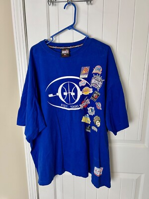 VTG NBA Western Conf OUNK UNK Kings Suns Clippers Lakers Rockets Shirt 3XL Blue