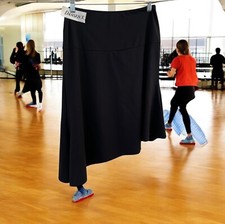 Danskin Womens Dance Skirt Size M Asymmetrical NEW W/TAGS Black Elastic Waist