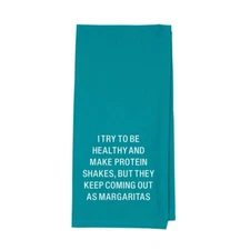 Protein Shake...  Kitchen, Tea Towel by About Face Designs 28in x 20in.