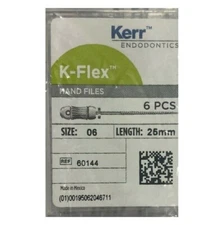 *6-Pieces* Kerr K-Flex Hand Files Size-6 Length 25mm 60144