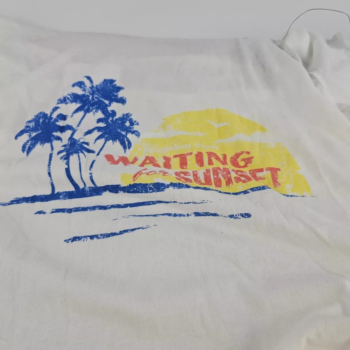 SAINT LAURENT Men's White Waiting For Sunset T-shirt New Size XS