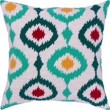 Needlepoint/Tapestry vintage throw pillow cover "DELHI" embroidery kit