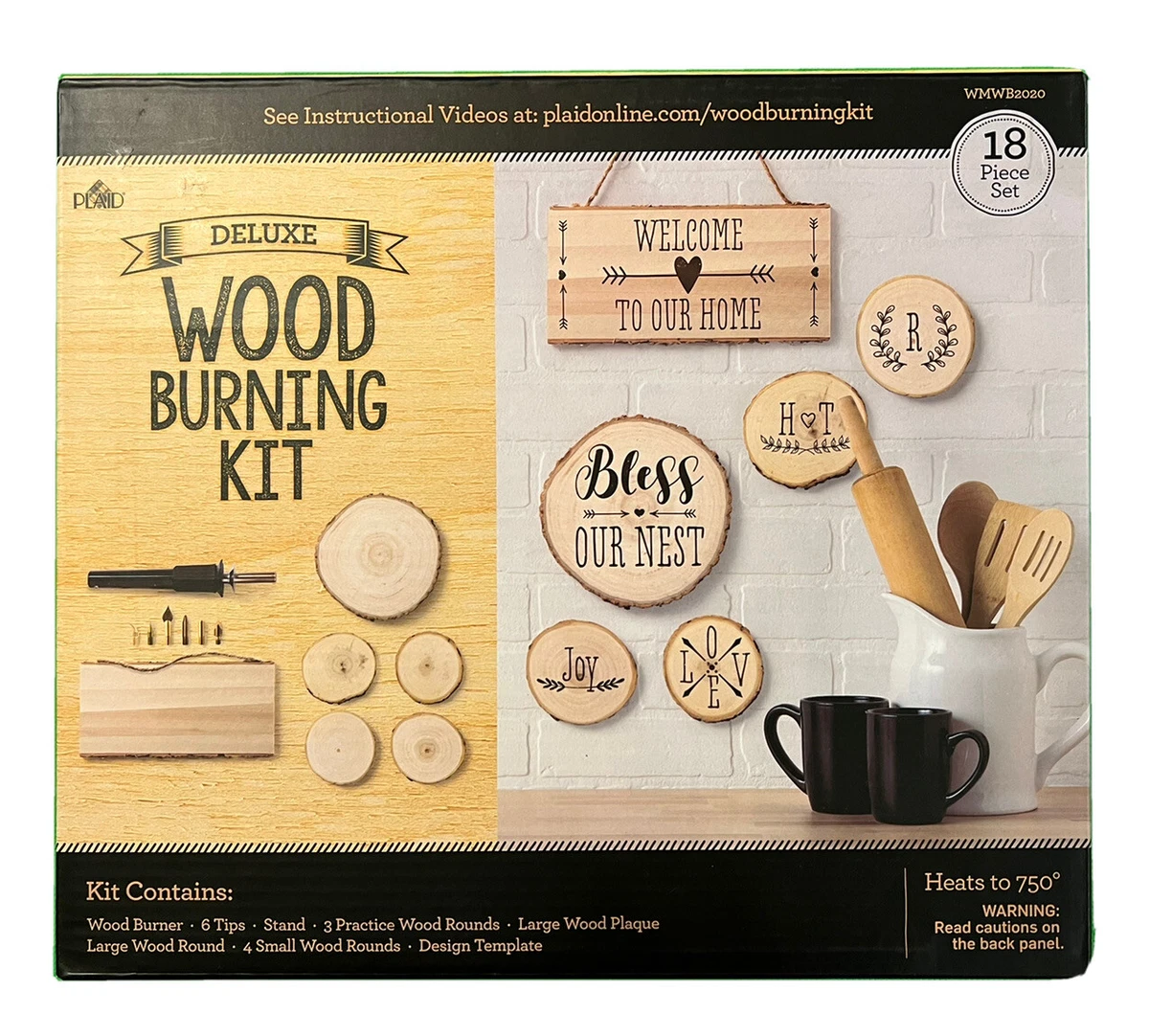 PLAID 18 Piece Deluxe Wood Burning Kit / Gift Set - Woodworking Projects  Crafts