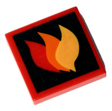 NEW LEGO - Tiles - Decorated - 2x2 Fire Logo ...