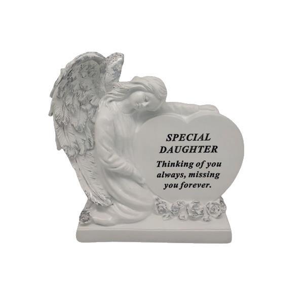 Graveside Plaque Ornament Daughter Memorial Angel With Heart Family Remembrance