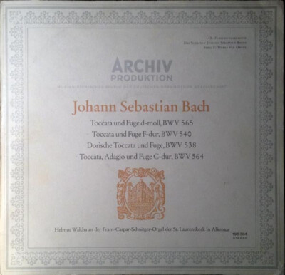 Johann Sebastian Bach, Helmut Walcha - Toccata Und Fuge D-moll, BWV 565 / Toccat
