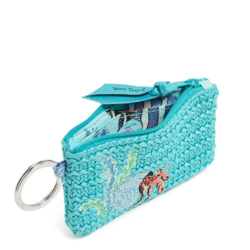 Vera Bradley Stroh Reißverschluss Reise Ausweisetui Antillen Schatz Neu mit Etikett 5 x 3 Krabbe Aqua Blau - Bild 2 von 7