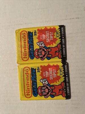 X 1989 Topps Nintendo Game Pack Super Mario Unopened Wax