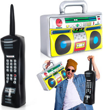 Inflatable Phone and Inflatable Radio Boombox,80S 90S Party Decorations,Hip Hop