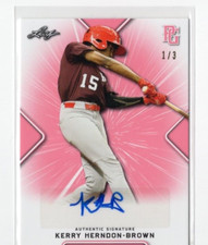 2021 Leaf Perfect Game National Showcase Kerry Herndon-Brown Auto Pink 1/3