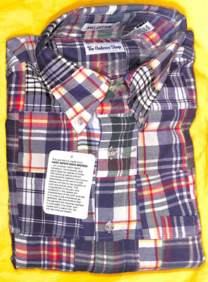 ''The Andover Shop Patch Madras Twill L/S B/D Sport Shirt'' Sz M (New/ Deadstock)