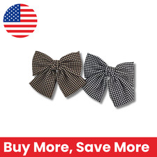 Classic Plaid Bow Hair Clips - Brown, Beige, Blue, Black