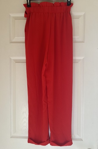 Jealous Tomato Women High- Waisted Straight Leg Red Casual Pants - XS - Picture 2 of 8
