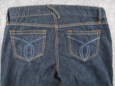 Old Navy Jeans Womens 8L LONG Blue Denim Flare Mid Rise Dark Wash Retro 32x28