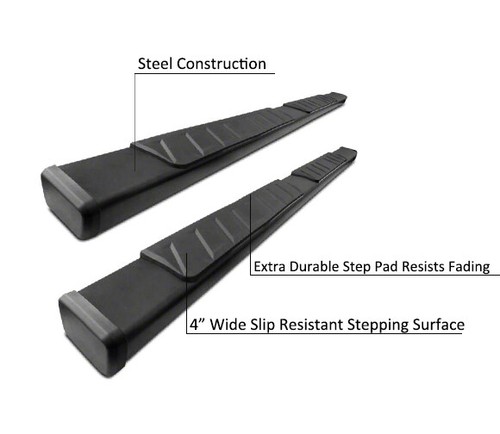 Black Horse Running Boards Blk fit 07-20 Silverado Sierra 1500/Limited/25/3500HD - Picture 6 of 6