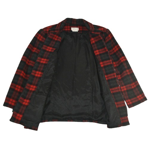 Van Heusen Jacket Women's Size 8 Buffalo Plaid Black Red Gray Full Zip - Picture 4 of 7