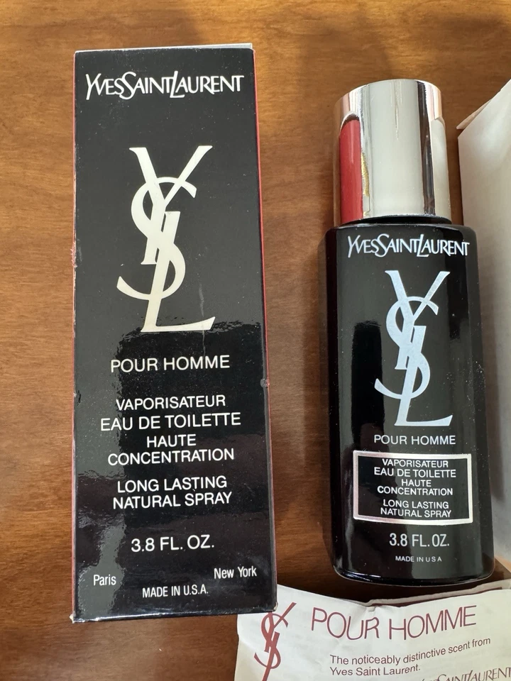YSL Pour Homme Alta Concentración YSL edt 3.8 FL Oz De Colección 1984. Botella sellada Foto 2 de 4