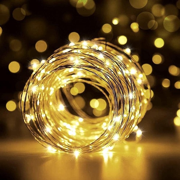 Guirnalda Luces, 12M 120 LED Cadena de Luce Impermeable IP65, Luz Navidad USB