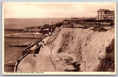 Black Rock Cliff and Bathing Pool Brighton Vintage Postcard S.& E. Ltd C304
