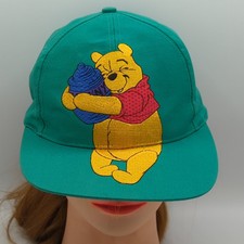 Vintage Disney Store Winnie The Pooh Embroidered Snapback Green Hat Cap Adult