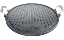 Grillplatte Gusseisen, rund 42 cm, tw. geriff...