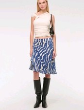 abercrombie  fitch women's Blue Cream Assymetrical Skirt XL Y2K New