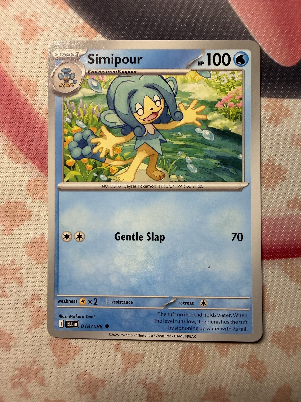 Simipour Uncommon SV: Black Bolt 018/086 NM English Pokemon Card