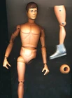 Vintage  GI Joe Figure Flocked Hair Scar Cheek  AS IS Green Pants  Jacket Boots
