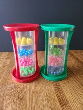 Vtg A Child Guidance Toy Set Of (2) Shake n Sort Marble 4 Tier Tower Green & Red