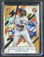 JUSTYN-HENRY MALLOY 2025 TOPPS PRISTINE #21 ROOKIE GOLD REFRACTOR 31/50 TIGERS