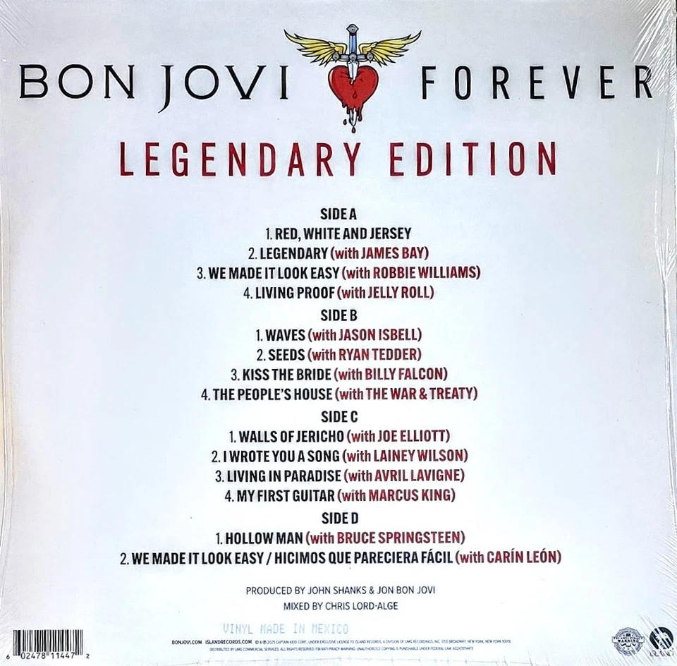 BON JOVI FOREVER LEGENDARY EDITION - 180-GRAM VINYL 2-LP SET " NEW, SEALED " - Image 2 of 2