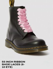 Dr. Martens PINK Ribbon Laces 55 Inch 8-10 Eye Docs Pink Satin