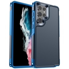 Zapica Samsung Galaxy S22 Ultra Case, Heavy Duty Dual-Layer Shockproof, Deep Blu