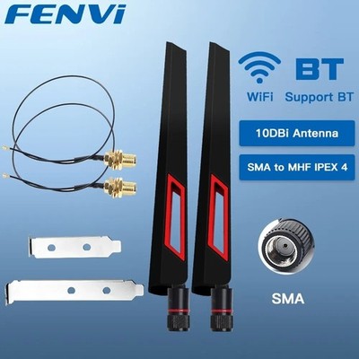 FENVI 2PcsX10Dbi Antenne Set AX210 NGFF WiFi Karte 2,4/5GHz Dual Band M.2 MHF4