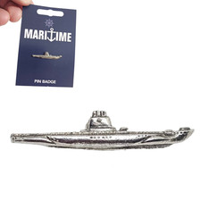 Submarine Pin Badge Pewter Gato Balao WW2 Nautical Sub Lapel Bag Coat Jewellery