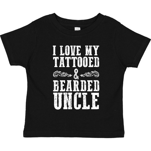 Inktastic I Love My Tattooed & Bearded Uncle Toddler T-Shirt Men Beards Tattoos - Picture 1 of 9
