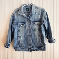Wild Fable Women's Blue Denim Jacket Distressed Size S