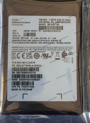 Samsung PM1653 7.68TB HPE SSD SAS 24Gbps P42575-004 MZILG7T6HBLA
