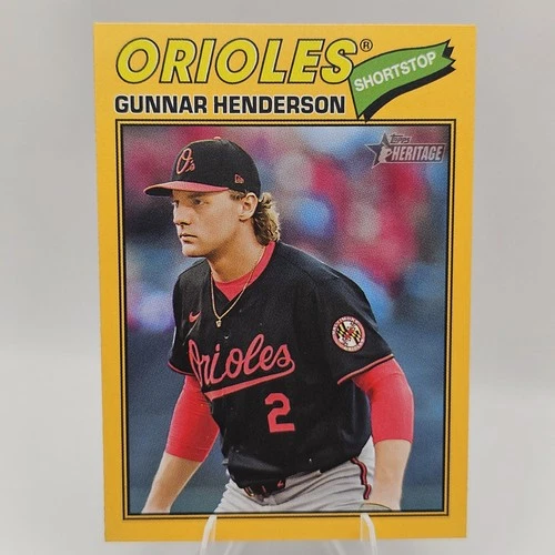 2026 Topps Heritage Gunnar Henderson #287 Dark Yellow Border Baltimore Orioles