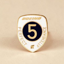 Boeing Perfect Attendance 5 Lapel Pin Aerospa...