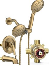 5-Spray Dual Shower Head Combo Tub Faucet Set...