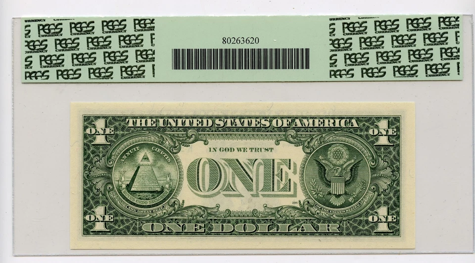 1995 $1 Federal Reserve Note Fort Worth -Micro Back Plate -PCGS Gem New 66PPQ - Image 2 of 2