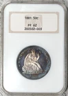 1881 Seated Liberty Half Dollar NGC PR62 Tough 3.0 Fatty Old Holder Cameo Look!