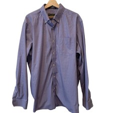 Eddie Bauer Mens Big Tall Wrinkle Resistant Relax Fit Dress Shirt 2XL Lavender