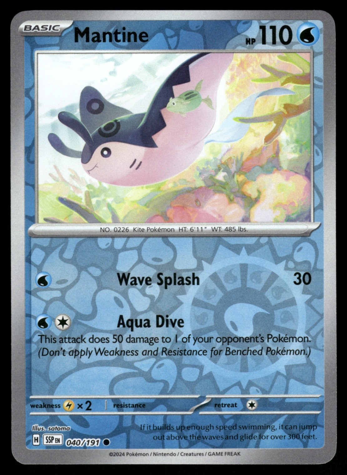 Mantine 040/191 SSP SV08: Surging Sparks Reverse Holo NM